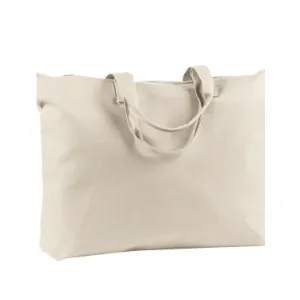 Zippered Canvas Tote Bag